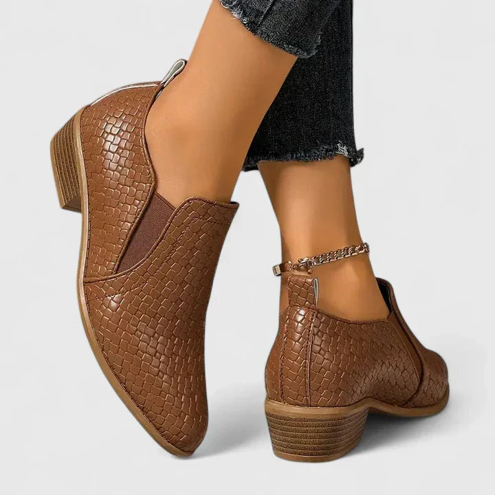 Violeandra Croc Block Heel Boots