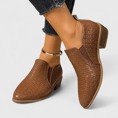 Violeandra Croc Block Heel Boots