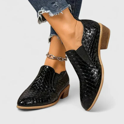 Violeandra Croc Block Heel Boots