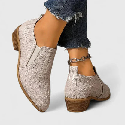 Violeandra Croc Block Heel Boots