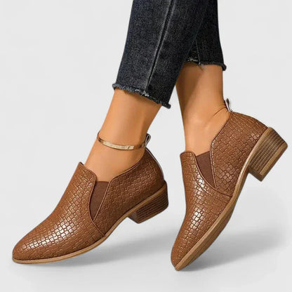 Violeandra Croc Block Heel Boots