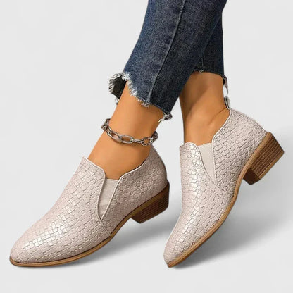 Violeandra Croc Block Heel Boots