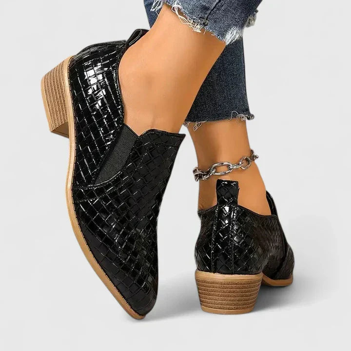 Violeandra Croc Block Heel Boots