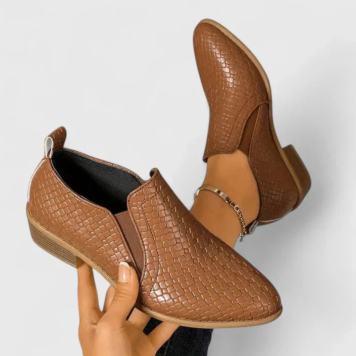 Violeandra Croc Block Heel Boots