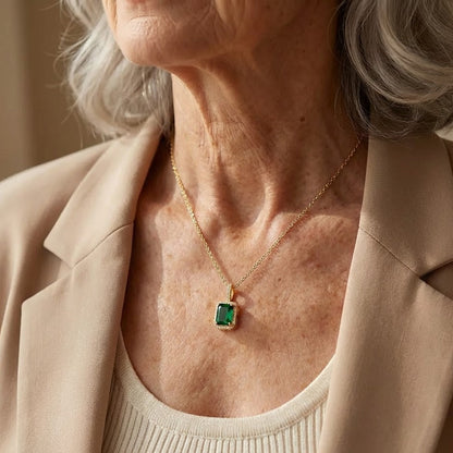 Mae Gold Emerald Necklace